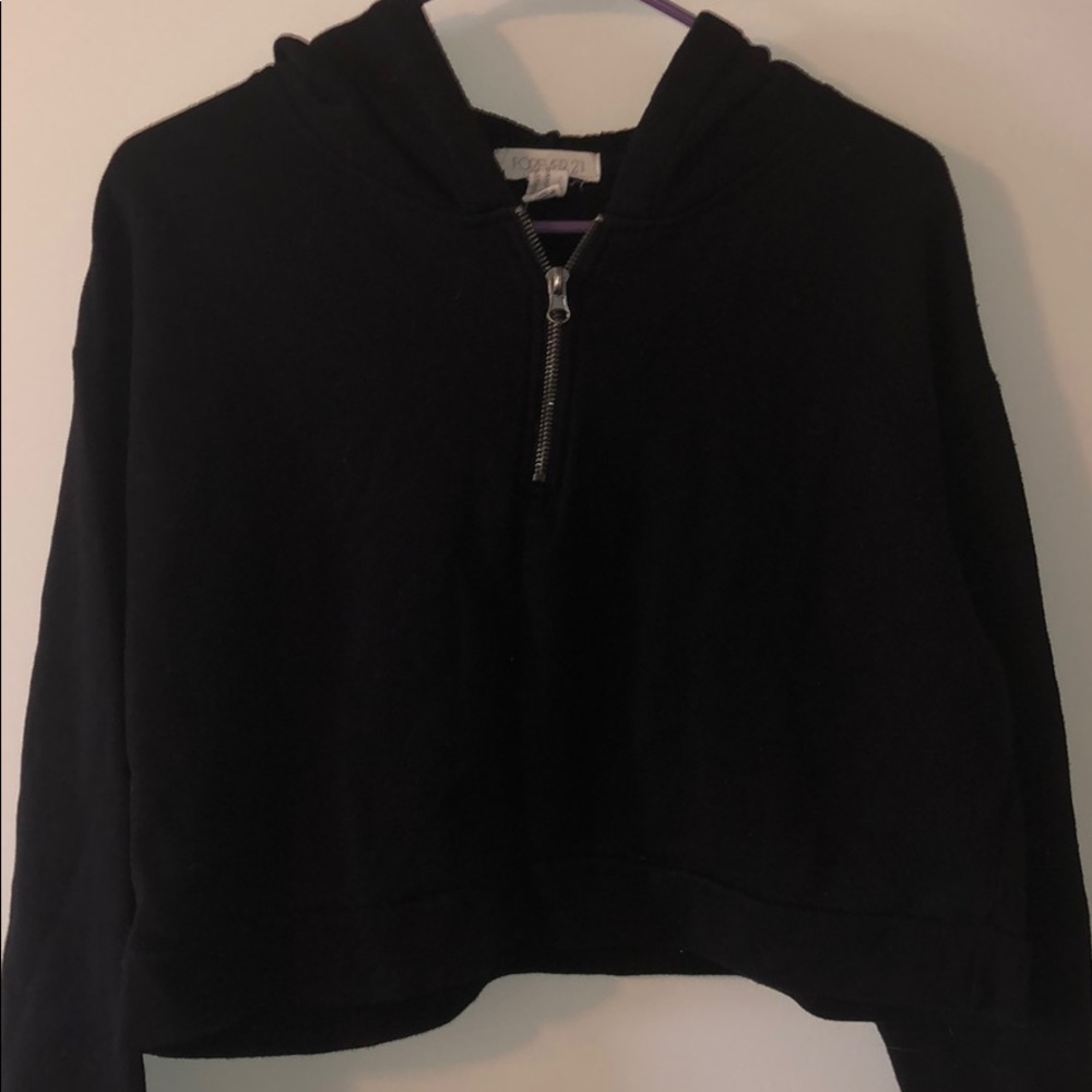 Forever 21 half zip crop hoodie